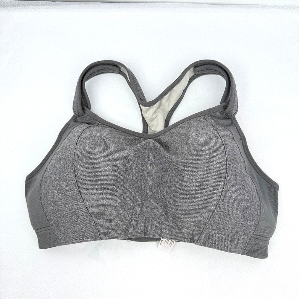 SYROKAN Sports Bra High Impact Racerback Workout Gym Grey Size 38D